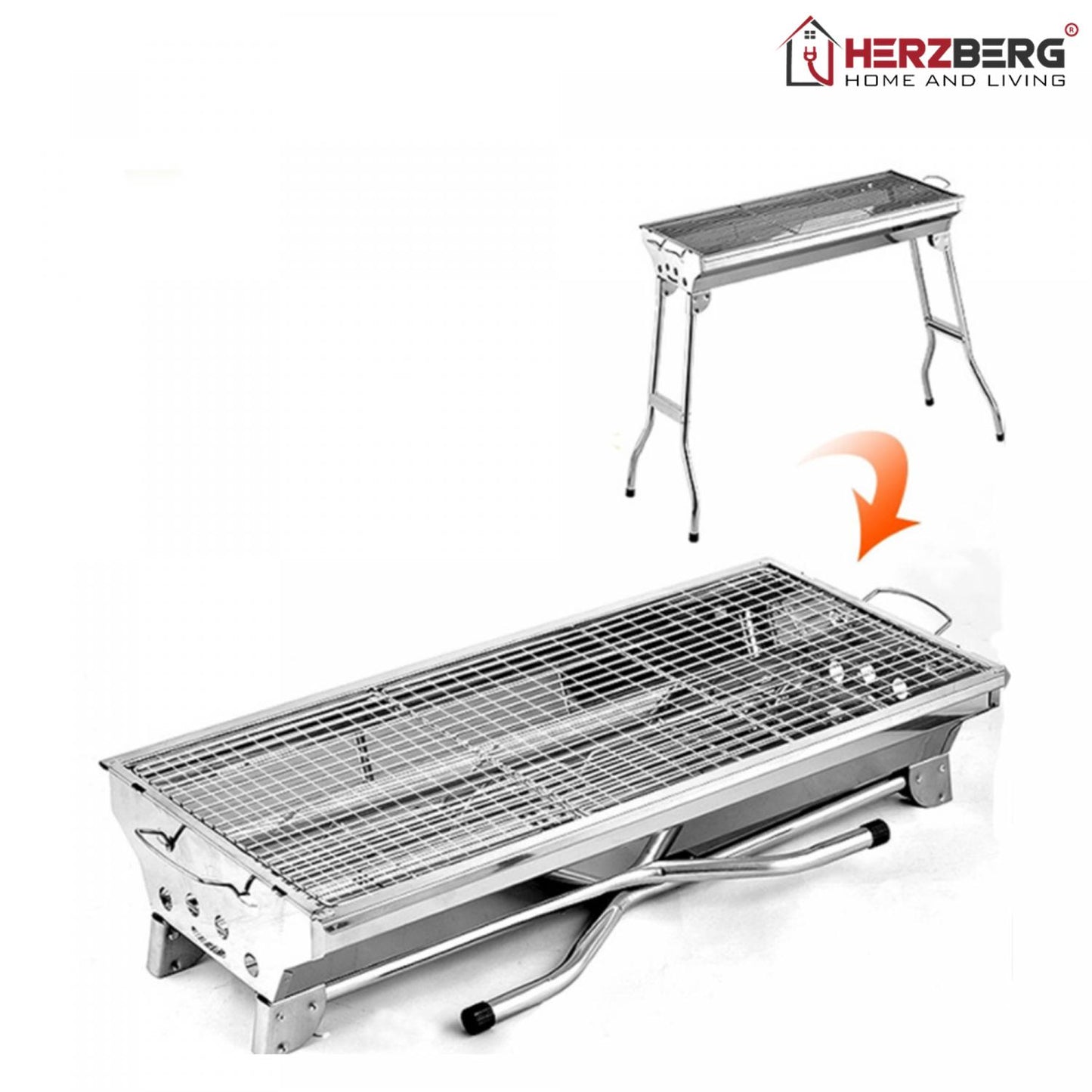 Barbecuegrill met draagtas van Herzberg HG-8112: