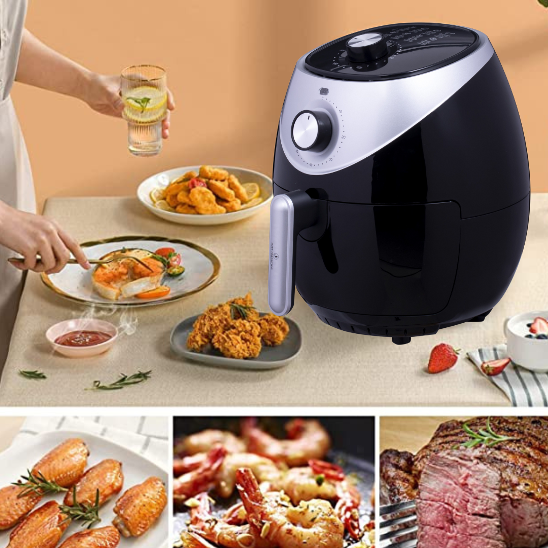 Airfryer Just Perfecto JL-21: Heteluchtfriteuse van 1400 W met knopbediening - 3,2 liter